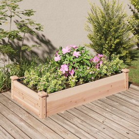 Fioriera Rialzata Da Giardino Fodera 120x60x25cm Massello Abete /
