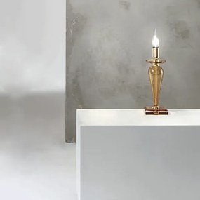 Lampada da tavolo PAGANINI in vetro lavorato a mano Ambra 11x32 cm