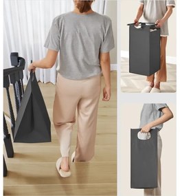 Cesto portabiancheria REX nero/grigio