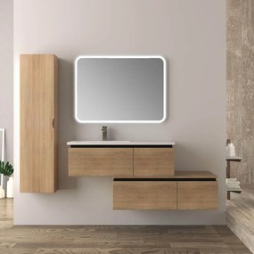 Mobile bagno sospeso rovere 140 cm