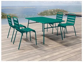 Tavolo da giardino L.160 cm in Metallo Verde Petrolio  - MIRMANDE di MYLIA
