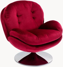 Poltrona lounge girevole in velluto Cosy