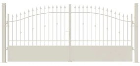 Cancello manuale battente Civetta in ferro, apertura centrale, L 408.5, H 150-180 cm, di colore bianco