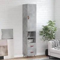 Credenza Grigio Cemento 34,5x34x180 cm in Legno Multistratocod mxl 82603