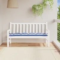 Cuscino per Panca Bianco e Blu 150x50x7 cm in Tessuto Oxford 361614