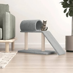 Pali Tiragraffi Gatti Tunnel E Scaletta Grigio Chiaro 55,5 Cm /