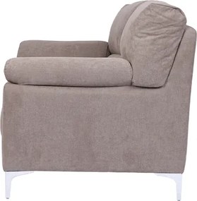 Divano in tessuto a 2 posti 146 cm braccioli imbottito GIADA Tortora