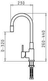 Pyramis 90938101 - Rubinetto cucina FLESSI con beccuccio flessibile beige