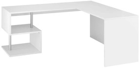 Scrivania Angolare ESSE - Design Moderno Bianco Lucido