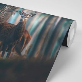 Carta da parati autoadesiva – Cervo nella foresta
