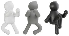 Set 3 appendini da muro bianco grigio e nero fissaggio con viti o adesivo  Bruce