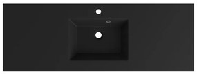 Lavabo a incasso rettangolare vasca centrale Neo L 136 x H 11.2 x P 48.5 cm in composito minerale di resina gelificata nero opaco