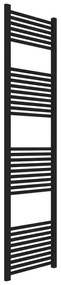 Termoarredo design nero opaco L 50x180 Interasse 45 cm con Kit valvole