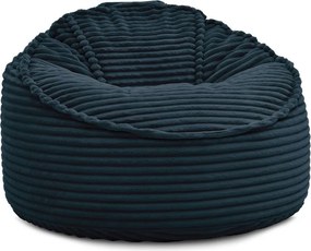 Puof a sacco blu scuro con rivestimento in velluto a coste Socrate – Bobochic Paris