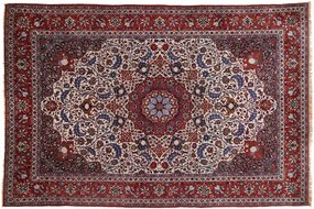 Isfahan Tappeto persiano 390 x 260 Rosso (Iran) Annodato A Mano