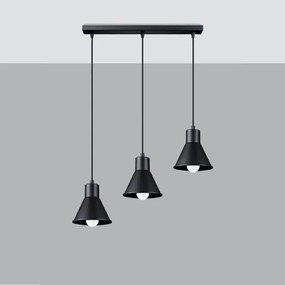 Sollux SL.0986 -  Lampadario su filo TALEJA 3xE27/60W/230V nero