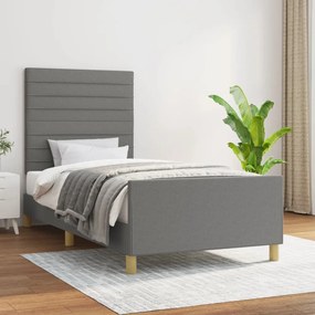 Giroletto Senza Materasso Grigio Scuro 90x200 Cm Tessuto /