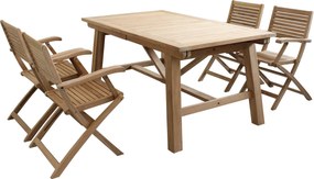 ORATOR - set tavolo in teak cm 160/240 x 90 x 77 h con 4 poltrone Orator