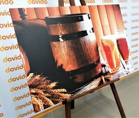 Stampa su tela – Birra con botte di birra