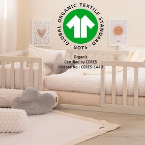 Coperta per bambini beige in cotone lavorata a maglia 80x80 cm Frosty Almond – Roba