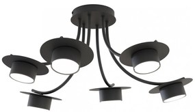 Lampadario a soffitto in acciaio ENSO 6 nero da interno 6xGX53 Colore del corpo Nero