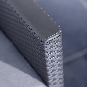 Salotto Per Esterni Rattan Divano Due Poltrone Cuscini E Tavolino Contenitore Claire Graphite Keter