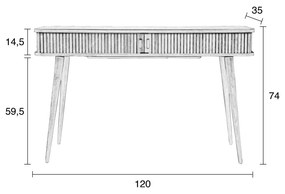 Consolle nera, lunghezza 120 cm Barbier - Zuiver