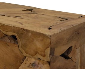 Tavolino da Caffè in Autentico Legno di Teak 90x50x30cm Marrone