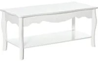 Tavolino da Caff Basso in Legno Bianco 94x44x42 cm