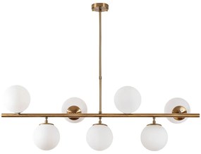 Lampadario bianco/color ottone con paralume in vetro Fazli – Opviq lights