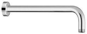 Set doccia cromo con braccio tondo 40cm + soffione 25 cm acciaio cromo