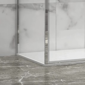 Cabina doccia 3 lati 90x140x90 scorrevole telaio cromato minimale | KLA-4000C - KAMALU