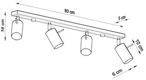 Sollux SL.0731 - Faretto RING 4xGU10/10W/230V