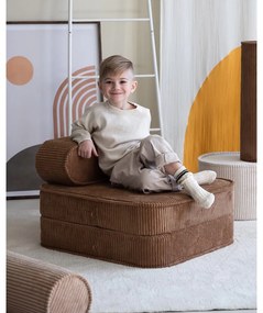 Poltrona per bambini marrone con rivestimento in velluto a coste Flip – Wigiwama