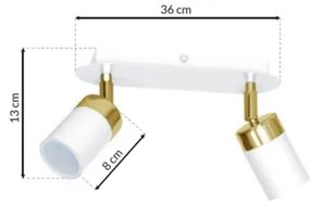 Faretto JOKER 2xGU10/25W/230V bianco/oro