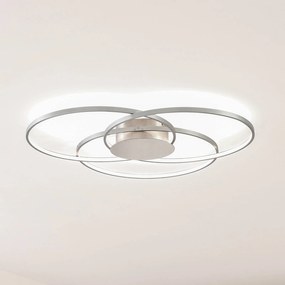 Lindby Plafoniera LED Riley, color alluminio, metallo, dimmerabile