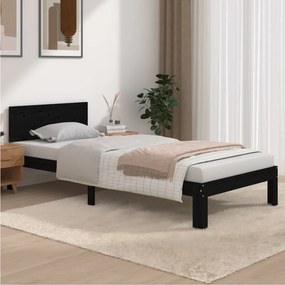 Giroletto Nero İn Legno Massello Di Pino 90x200 Cm /