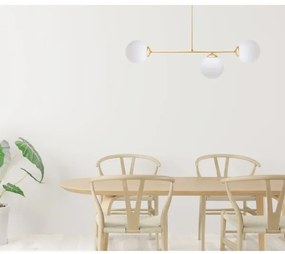 Lampadario a sospensione con supporto rigido FIRA 3xE27/60W/230V oro