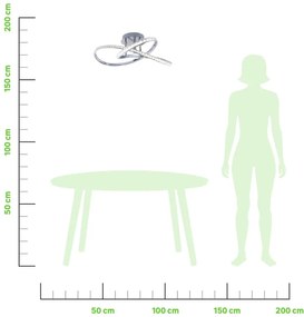 Plafoniera LED Kim Ø 58 cm cromo IP20 bianco naturale NOVECENTO