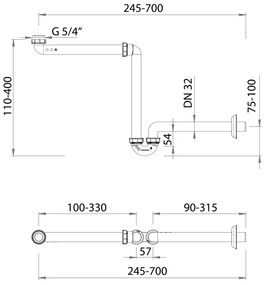 Bruckner - Vasca di raccolta mobile DN32 bianco