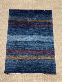 Loribaft Tappeto 80x60 Blu (Iran) Annodato A Mano