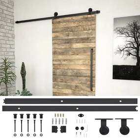 Kit Di Binari Per Porte Scorrevoli Skıen 200 Cm Acciaio Nero /
