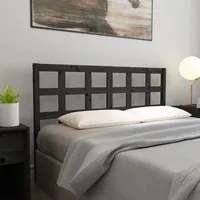 Testiera per Letto Nera 145,5x4x100cm in Legno Massello di Pino cod mxl 47236