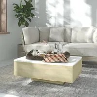 Tavolino da Caff Bianco e Rovere 85x55x31 cm in Truciolato