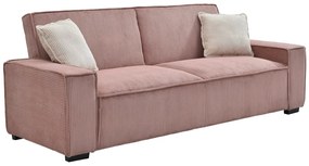 Divano letto 3 posti in Velluto a coste Rosa - SEKOTA
