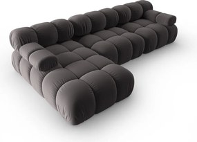 Divano in velluto grigio scuro 285 cm Bellis - Micadoni Home