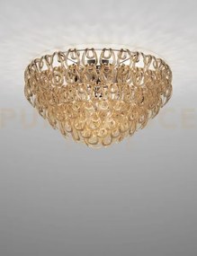 Giogali lampadadario a soffitto 80 cristallo ambra e cromo lucido 5...