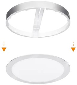 Solight WD242-S - Pannello LED 2 in 1 18W/230V 3000/4000/6000K Ø 22,5 cm IP54 argento