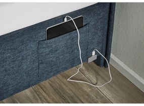 Letto da bambini blu scuro imbottito rete non inclusa 90x200 cm Fun – Meise Möbel