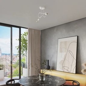 Sollux SL.1471 - Lampadario a plafone LOOP 2xE27/15W/230V bianco